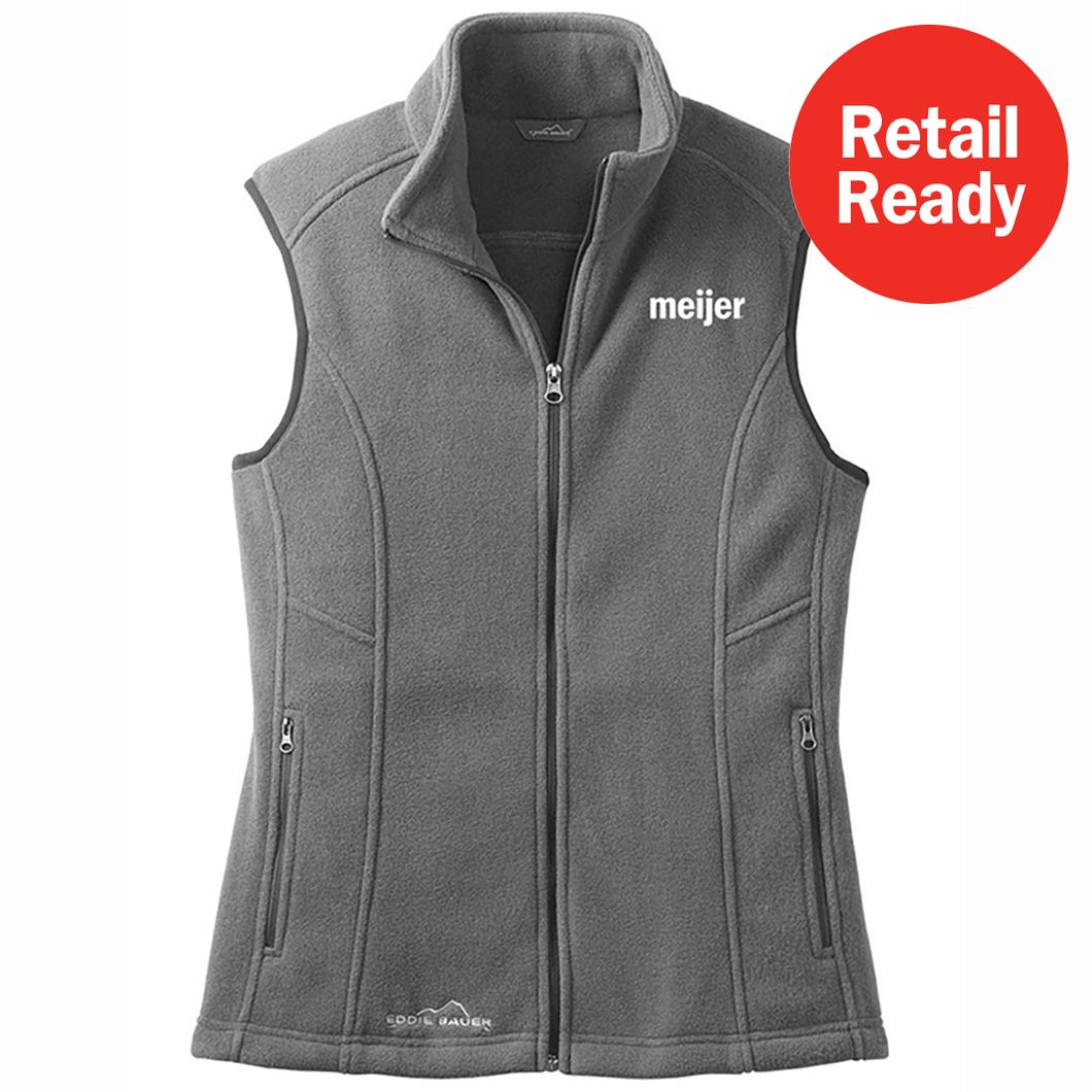 Ladies Eddie Bauer Fleece Full-Zip Vest (Grey)