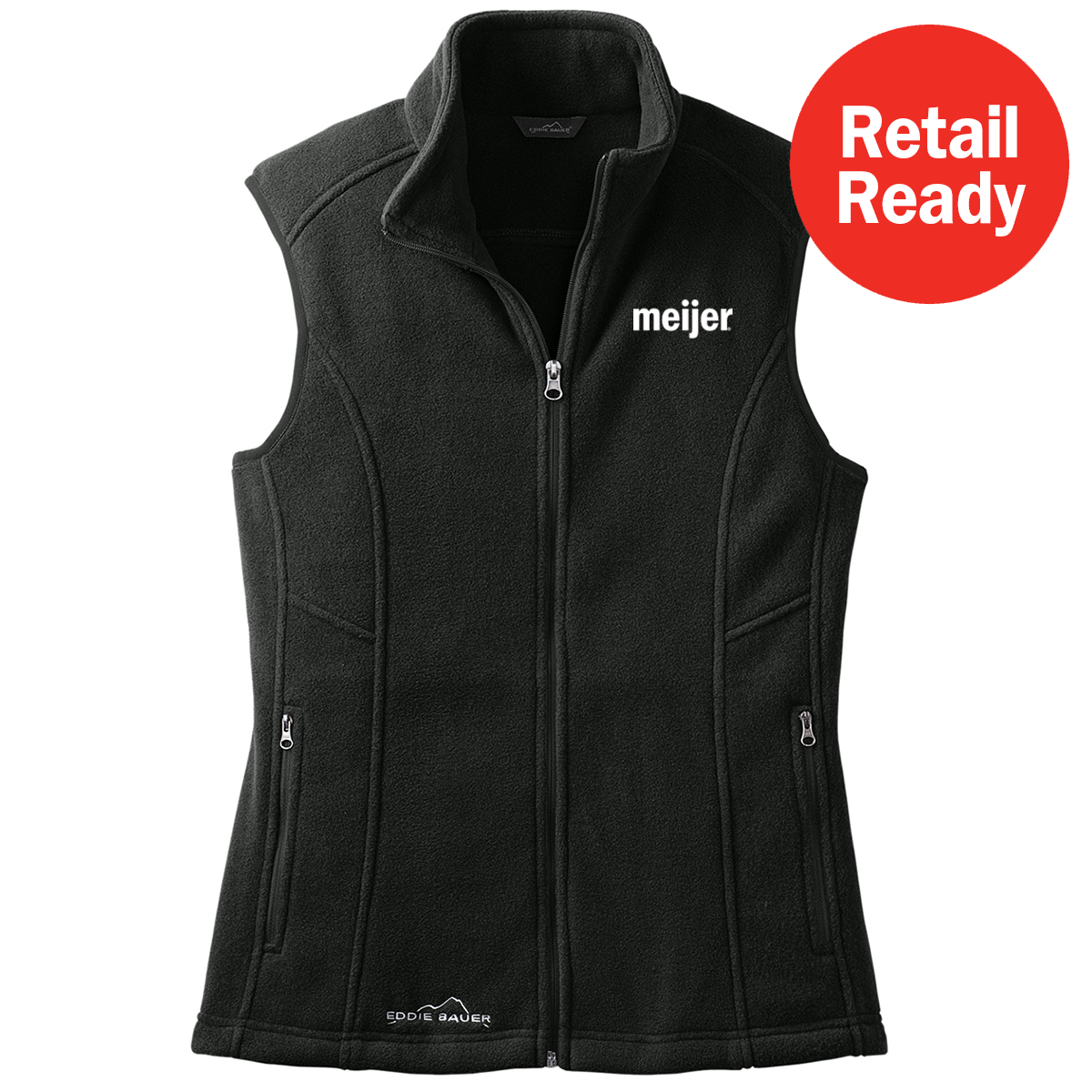 Ladies Eddie Bauer Fleece Vest (Black) – Meijer Logo Store