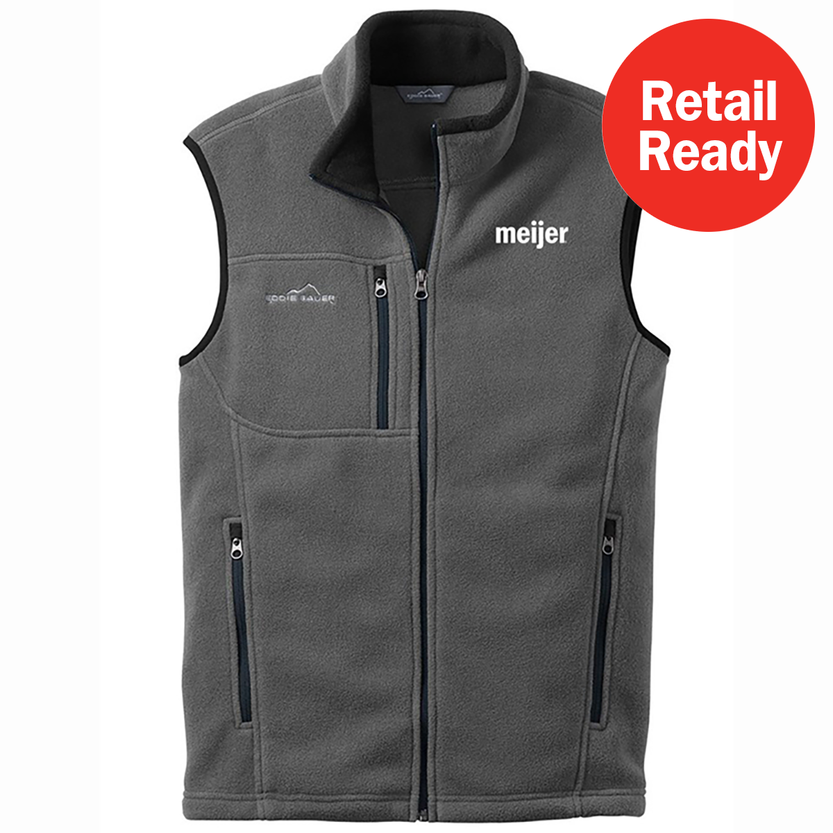 frey フレイ　DOUBLE BEAVER VEST Men's Eddie Bauer Fleece Full-Zip Vest (Grey) – Meijer Logo